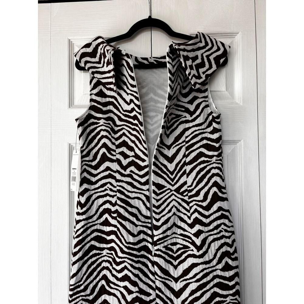 Dana Buchman Ibiza Breeze Zebra Print Sheath Dress Brown White Size 8 NWT - Picture 6 of 14